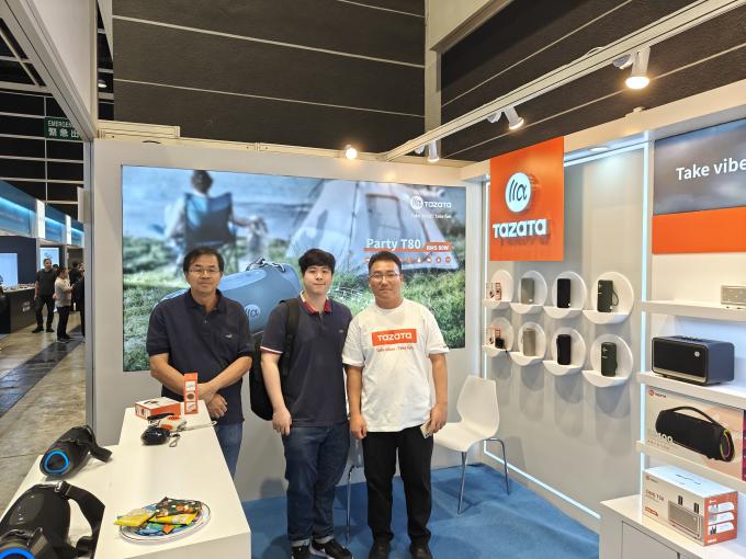 latest company news about There was an excellent HKTDC exhibition for our TAZATA Bluetooth Speaker  2