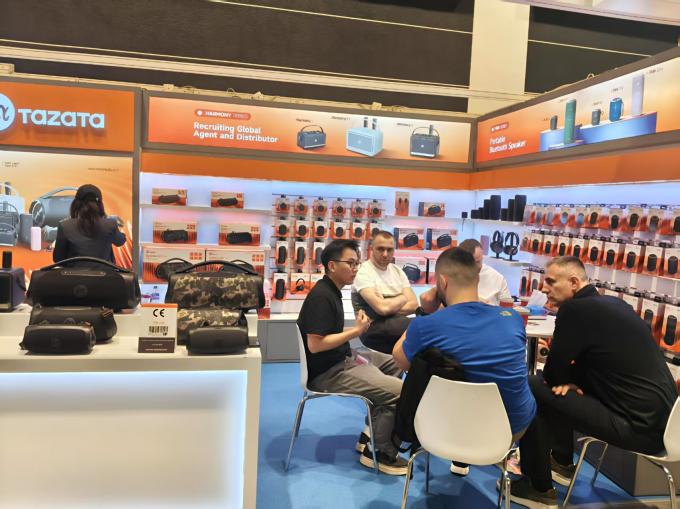 latest company news about [Exhibition Success] TAZATA Shines at HKTDC Spring Electronics Fair 2025! Outdoor Portable Speakers Captivate Global Clients  1