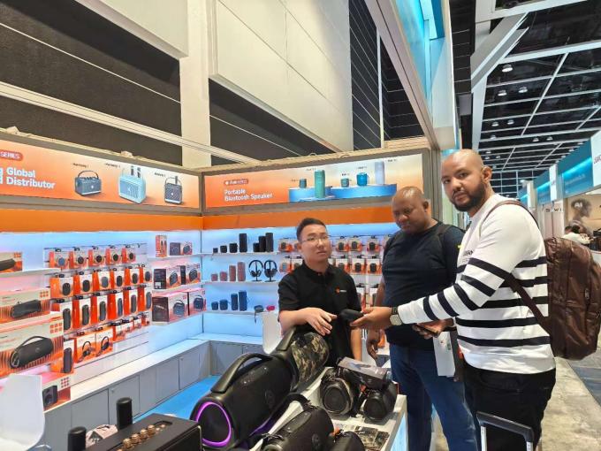 latest company news about [Exhibition Success] TAZATA Shines at HKTDC Spring Electronics Fair 2025! Outdoor Portable Speakers Captivate Global Clients  2